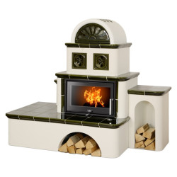 Kachlová pec ABX Pegas zelená, pravá